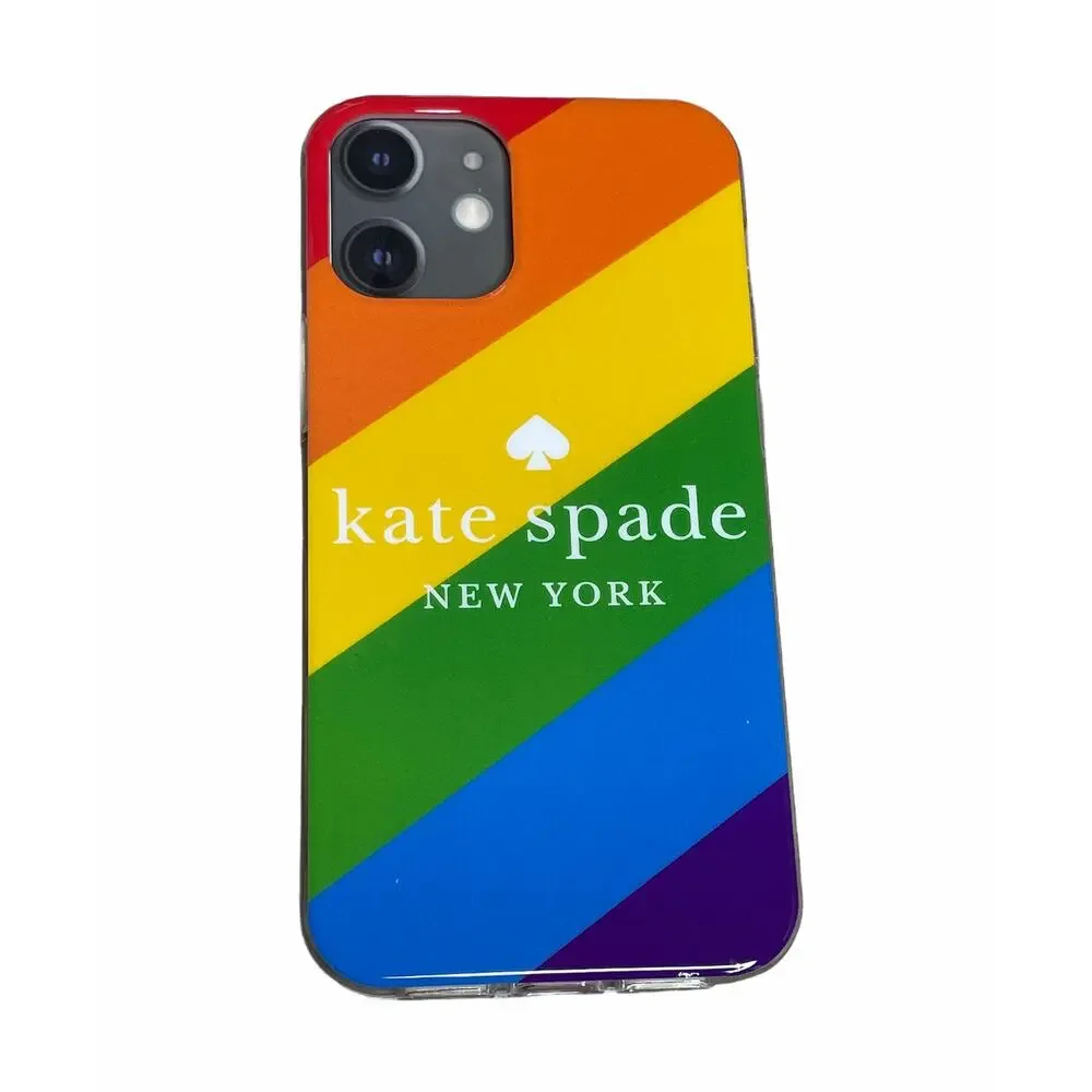 Kate Spade iphone 12 MINI phone case Rainbow multicolor new